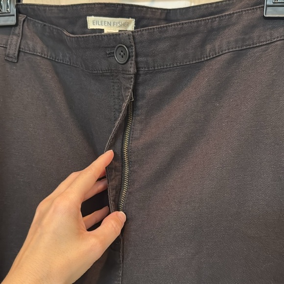 NWT Eileen Fisher Black High Waisted Cotton Hemp Tapered Ankle Pant Size 22 - Picture 6 of 11